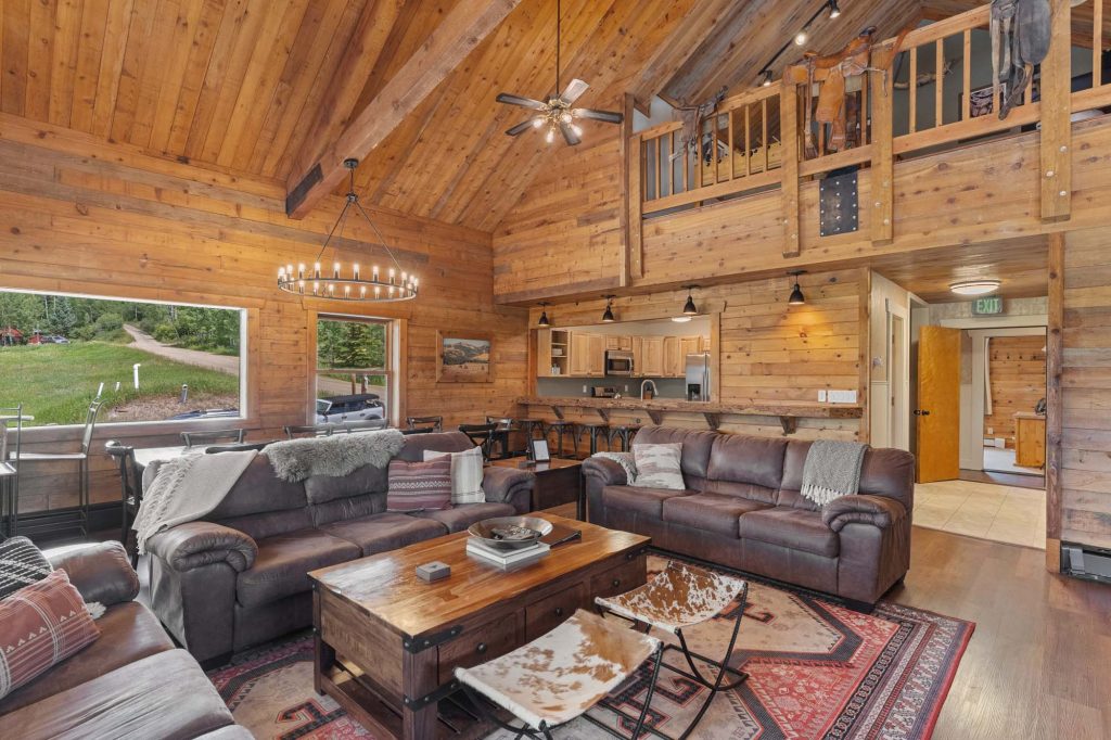 Amenities at True North Adventure Lodge include a well-stocked Kitchen with bar seating and spacious community room for large groups